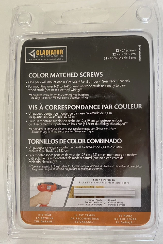 全新 Gladiator GarageWorks 彩色匹配 2 英寸螺丝,32 件装 — 第 1/3 张图片