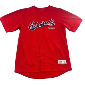 LA Anaheim Angels Jersey True Fan Red M/M Medium MLB Authentic Button Up - Picture 1 of 10