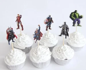 12 x AVENGERS Cupcake Pick Topper - Bild 1 von 2