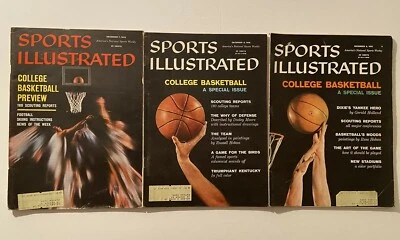 1957 1958 1959 Sports Illustrated NCAA College Basketball Preview Lot Set of 3 - Image 1 of 4