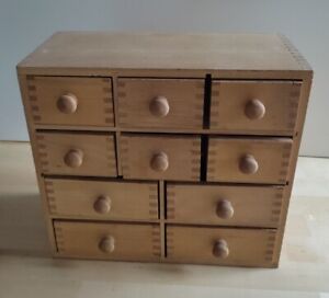 Holzschränkchen mit 10 Schubladen Vintage Aufbewahrung Holz Schränkchen