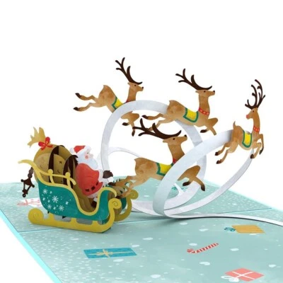 Cartão de Natal Lovepop lindo trenó de Papai Noel 3D pop-up - Imagem 1 de 3