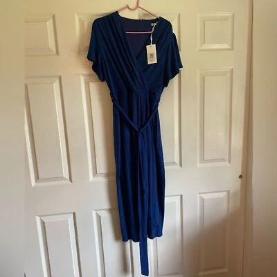 NWT Grace Karin Amazon Maxi XL Royal Blue Wrap Vneck knit dress - Image 1 of 4