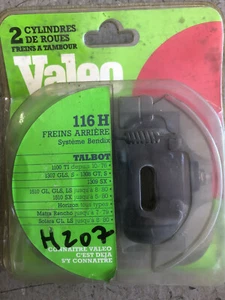 SIMCA MATRA RANCHO 1100 1307 1510 - KIT CYLINDRES FREIN ARRIERE VALEO 116H NEUF - Imagen 1 de 3
