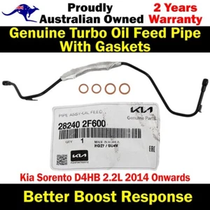 Genuine Turbo Oil Feed Pipe+Gaskets For Kia Sorento D4HB 2.2L 2014 Onwards - Picture 1 of 10