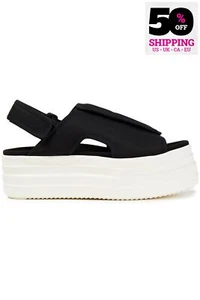 RRP€437 DRKSHDW By RICK OWENS Double Bumper Sandals US6 UK3 EU36 Pentagram - Picture 1 of 6
