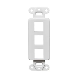 5pcs Decorator Style Keystone Jack 3 Port Modular Wall Insert Cover Plate White - Picture 1 of 6
