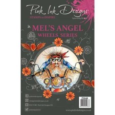 New Pink Ink Designs clear rubber stamp Mel'S Angel Motorcycle Wheels free Us sh