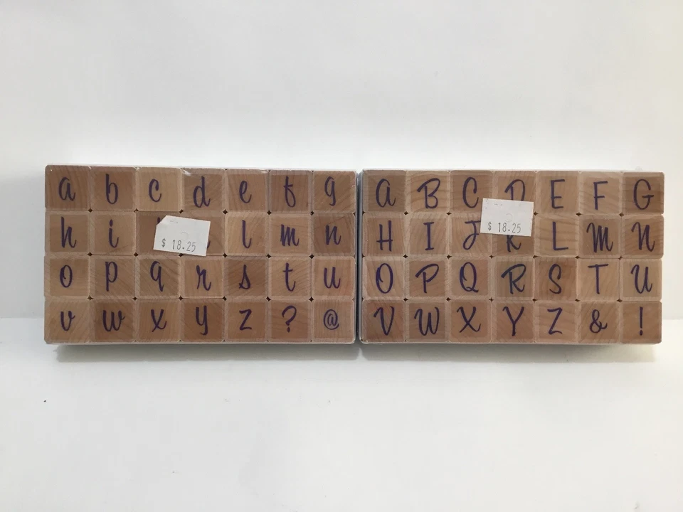 56 NEW Hero Arts SASSY Letters Alphabet Blocks Rubber Stamp Set LL985 & LL984 - Image 1 of 4