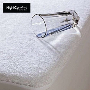 NightComfort Waterproof Extra Deep Terry Towel Mattress Protector Topper Cover - Picture 1 of 4