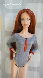 BARBIE FASHIONS Heather Gray Long Sleeve Bodysuit - Foto 1 di 3