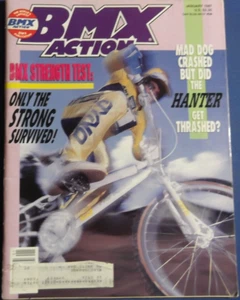 BMX ACTION MAGAZINE-JAN 1987-GARY ELLIS-HANTER 777-HARO ABA EUGENE OR.-VINTAGE - Picture 1 of 6