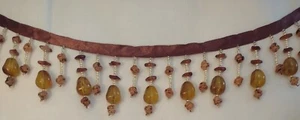 BEADED FRINGE ~ By the Yard ~ Amber, Rose, and Gold ~ 2.25" Wide ~ NEW! - Picture 1 of 2