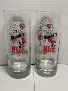 2 Tequila Rose Strawberry Cream Naughty Never Tasted So Nice 12oz Glasses ZZ - Picture 1 of 2