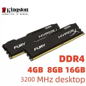 HyperX FURY DDR4 8GB 16GB 32GB 3200MHz PC4-25600 Desktop RAM Memory DIMM 288pins - Picture 1 of 14