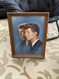 Vintage JOHN F KENNEDY ROBERT F KENNEDY gerahmtes Kunstfoto von Alton Tobey - Bild 1 von 5