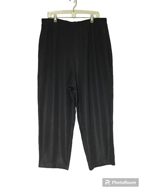 Pantalones Susan Graver para mujer talla grande 2X pierna ancha gris informal nailon ropa de trabajo EE. UU. Foto 1 de 4