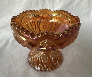 Vintage VETRO IMPERIALE calendula carnevale 4,5" piedi composta dente seghettato Hobstar - Foto 1 di 24