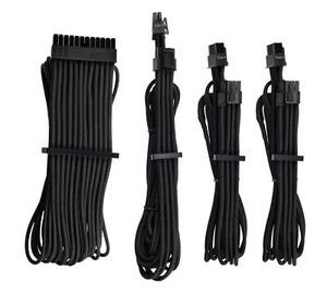 CORSAIR Premium Individually Sleeved PSU Cables Starter Kit &#8211; Black, 2 Yr  - Picture 1 of 12