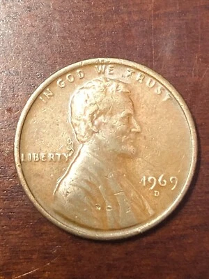 Error 1969 Denver Mint Floating Roof Lincoln Memorial Penny, Circulated No FG - Image 1 of 4