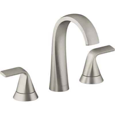 KOHLER Cursiva 8 in. Widespread Bathroom Faucet in Vibrant Brushed Nickel - Image 1 of 4