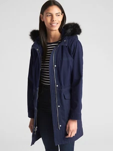 Gap Women 2 in 1 Parka Coat, NWT, Medium, Dark Blue, MSRP $178 - Picture 1 of 2