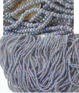 DESTASH Gray and Blue Seed Beads Choose Silver