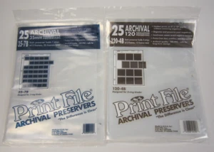 Print File Archival Negative Preservers Lot of Two Packages: 35-7B + 120-4B -New - Picture 1 of 10