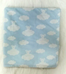 Blankets & Beyond Boy Baby Blanket Clouds Puppy Dog Blue White Security B19 - Picture 1 of 3