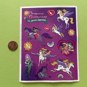 Vintage Princess Gwenevere and the Jewel Riders Rare HTF Sticker Sheet Hallmark - Picture 1 of 1