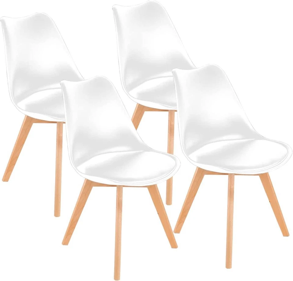 Set of 4 Mid Century Modern DSW Dining Side Chair Wood Legs - Image 1 of 4