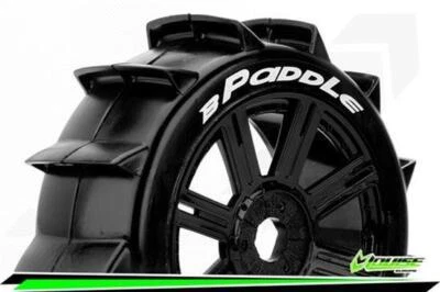 Louise B-PADDLE 1-8 Buggy Reifen Fertig Verklebt Soft Speichen Felgen Schwarz He - Bild 1 von 2