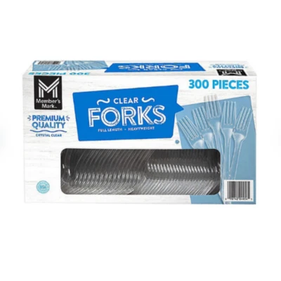 Member's Mark Clear Plastic Forks Heavyweight 300 ct - Image 1 of 4