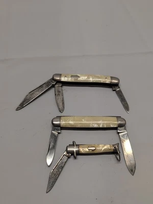 Lote de 3 Navajas de Bolsillo Imperiales Mango Madreperla 3 Hojas 2 Hojas 1 Hoja  Foto 1 de 4