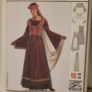 Burda 2509 Sewing Pattern MEDIEVIL DAMSEL Reenactment COSPLAY Costume Size 10-24 - Picture 1 of 6