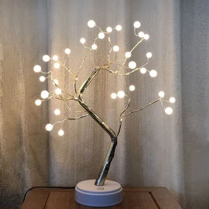 Small Lighted Tree Decoration Bonsai Lights Bedroom Shaped Night - Picture 1 of 12