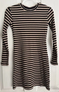 BNWT - Seed Heritage Girls Long Sleeve Ribbed Stripe Dress Size 10 - Picture 1 of 3