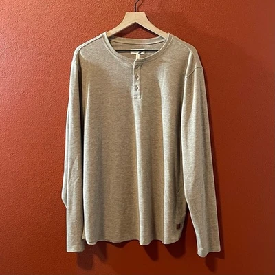 Fundamental Coast Men's Gray Long Sleeve Cozy Henley Casual Shirt - Image 1 of 4