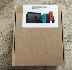 Restored Nintendo Switch Console with Neon Blue & Red Joy-Con HADSKABAH - Picture 1 of 2
