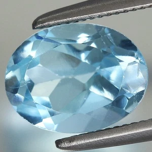 Oval Natural 1.75ct t.w 8.1x6.1mm Sky Blue Topaz, Brazil - Picture 1 of 4
