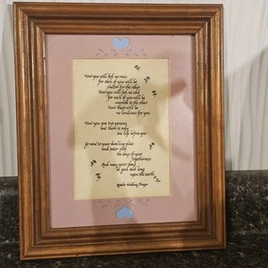 Indianer Apachen Hochzeit Lied Gedicht Kaligraphie Wandkunstdruck Vintage Rahmen - Bild 1 von 5