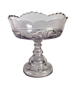 Vintage Sun Purple Large Heavy Tall Glass Compote Pedestal Bowl - Picture 1 of 4