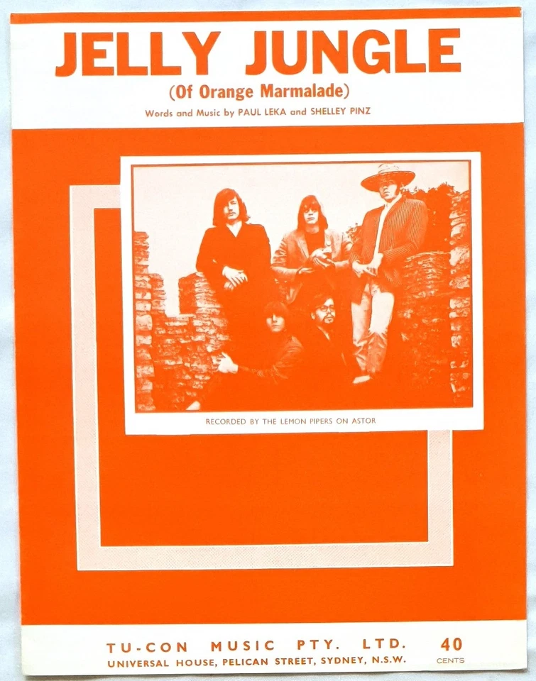 The Lemon Pipers -Jelly Jungle (Of Orange Marmalade) 1968 Australian Sheet Music - Image 1 of 1