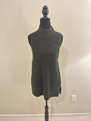 Obey No. 89 Dark Green Women’s Sleeveless Turtleneck Wool Sweater Size Medium - Imagem 1 de 4