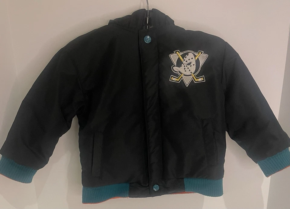 Двусторонняя детская куртка НХЛ Jeff Hamilton Anaheim Ducks 2T с вышивкой университетская - Изображение 1 из 4
