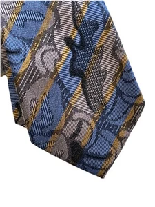 Authentic Vintage GUCCI Silk Tie Navy Blue Stripe Pattern Made In Italy Short 54 - Picture 1 of 9