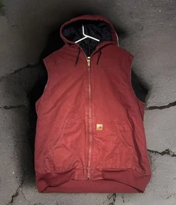 Carhartt Sandstone Red Vest Nylon Quilt Lined 100121 640 Red Men’s Size 2XL Tall - Picture 1 of 12