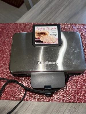 Máquina de prensa de biscoitos Cuisinart Pizzelle não usada WM-PZ2 1000W testada perfeita - Imagem 1 de 4