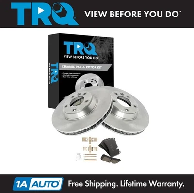 TRQ Brake Pad & Rotor Kit Ceramic Fits 2010 Volkswagen Touareg - Image 1 of 4