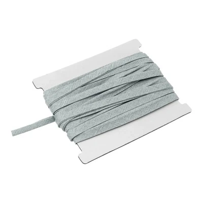 Cinta de encuadernación sesgada de doble pliegue, cinta de sarga de 1/4 pulgada x 6 yardas, tono plateado Foto 1 de 4
